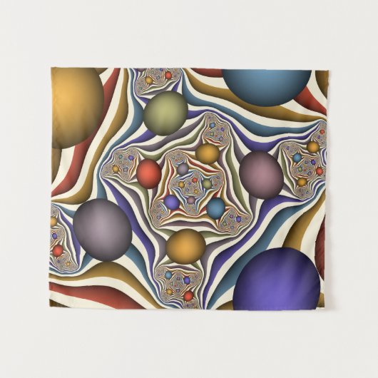 Vliegen, kleurrijke moderne Abstracte fractale kun Wandkleed (Voorkant (horizontaal))