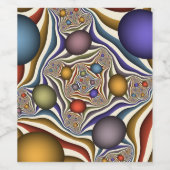 Vliegen, kleurrijke moderne Abstracte fractale kun Wijn Etiket (Enkel label)