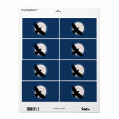 Vliegen met de maan erachter etiket (Full Sheet)