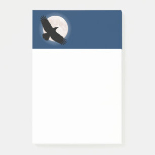Vliegen met de maan erachter post-it® notes