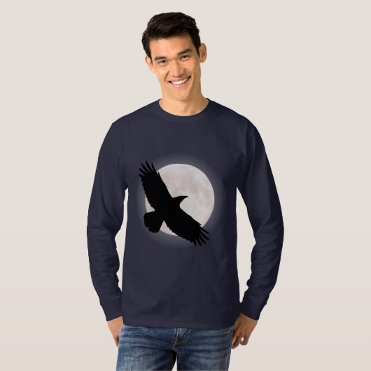 Vliegen met de maan erachter t-shirt (Voorkant volledig)
