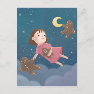 Vliegen met Gingerbread Cookies Dream Briefkaart