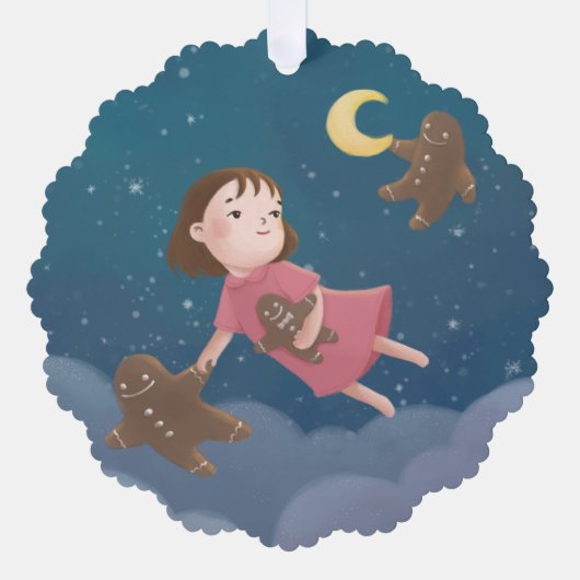 Vliegen met Gingerbread Cookies Dream Ornament Kaart (Voorkant)