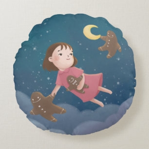 Vliegen met Gingerbread Cookies Dream Rond Kussen