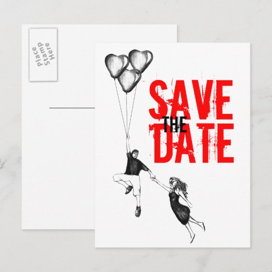 Vliegen met liefde aankondigingskaart (Voorkant / Achterkant)