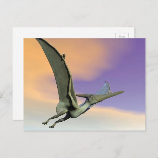 vliegen met Pteranodon dinosaur - 3D rendering Briefkaart (Voorkant / Achterkant)