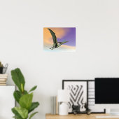 vliegen met Pteranodon dinosaur - 3D rendering Poster (Thuiskantoor)