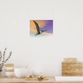 vliegen met Pteranodon dinosaur - 3D rendering Poster (Keuken)