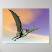 vliegen met Pteranodon dinosaur - 3D rendering Poster (Voorkant)