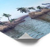 vliegen met Pteranodon dinosaurussen - 3D renderin Poster (Hoek)