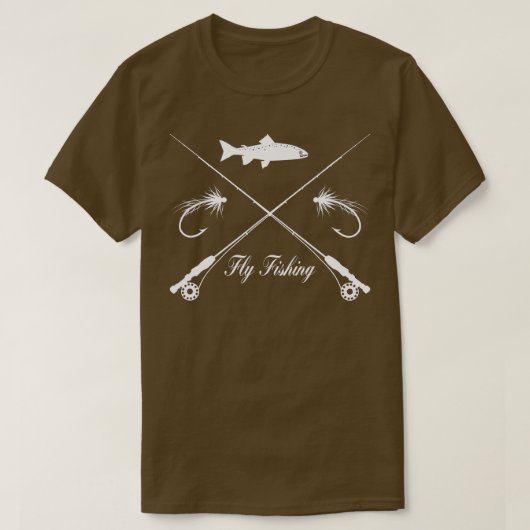 Vliegen met staafvlieg en forel t-shirt (Design voorkant)