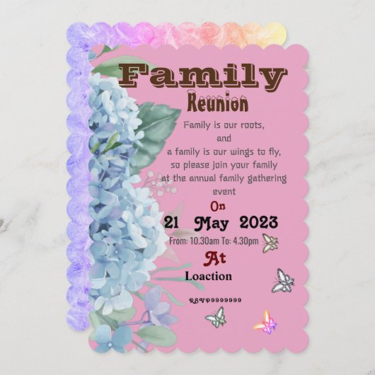 Vliegen met uitnodiging voor het gezin (Voorkant / Achterkant)