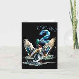 Vliegen naar 2 eendenjacht 2e verjaardagsfeest 2 y kaart