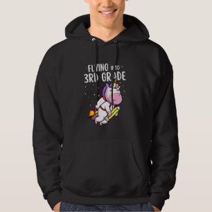 Vliegen naar 3e klas eenhoorn raket Kinder terug n Hoodie
