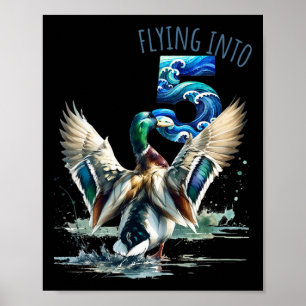 Vliegen naar 5 eendenjacht 5e verjaardagsfeest 5 y poster