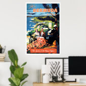 Vliegen naar Bermuda Vintage Poster (Thuiskantoor)