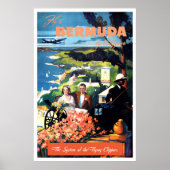 Vliegen naar Bermuda Vintage Poster (Voorkant)