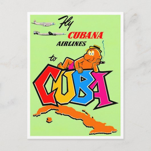 Vliegen naar Cuba, briefkaart van het klassieke vl (Voorkant)