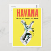 Vliegen naar Cuba, oud briefkaart (Voorkant / Achterkant)