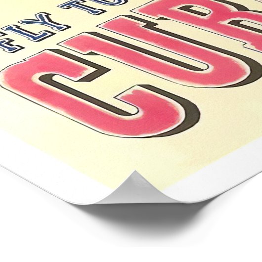 Vliegen naar Cuba, poster van het klassieke vliegr (Hoek)