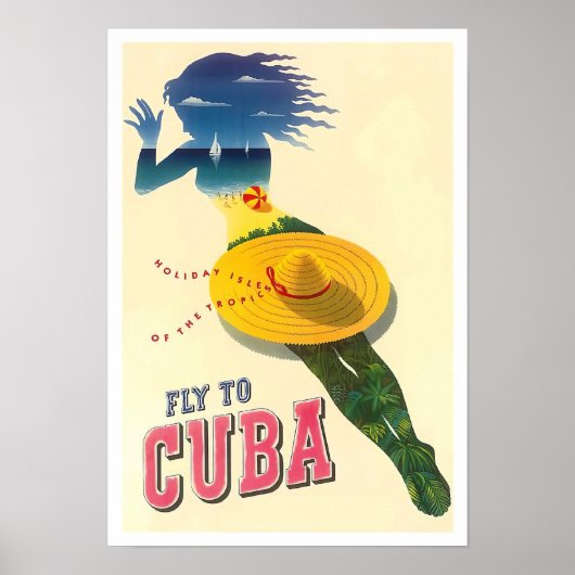 Vliegen naar Cuba, poster van het klassieke vliegr (Voorkant)