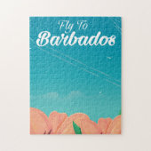 Vliegen naar de klassieke Barbados-reisposter Legpuzzel (Verticaal)