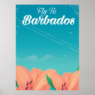 Vliegen naar de klassieke Barbados-reisposter Poster