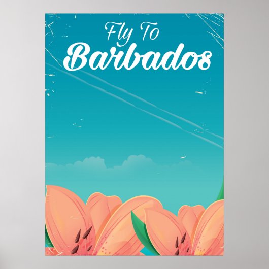 Vliegen naar de klassieke Barbados-reisposter Poster (Voorkant)