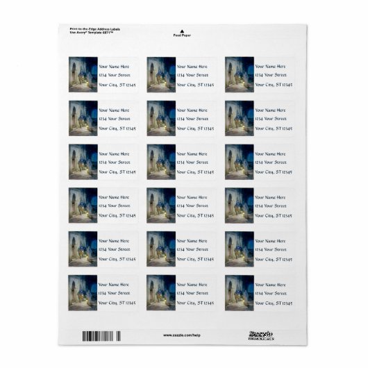 Vliegen naar Egyptische Adresetiketten Etiket (Full Sheet)