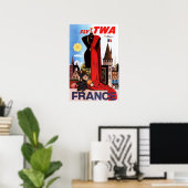 vliegen naar FRANCE Europe Mode Capital Old Airlin Poster (Thuiskantoor)