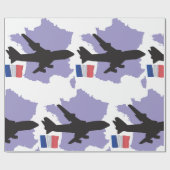 Vliegen naar Frankrijk Cadeaupapier (Vlak)