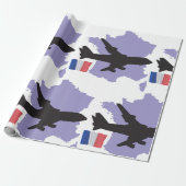 Vliegen naar Frankrijk Cadeaupapier (Uitgerold)