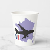 Vliegen naar Frankrijk Papieren Bekers (Voorkant)