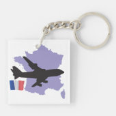 Vliegen naar Frankrijk Sleutelhanger (Achterkant)