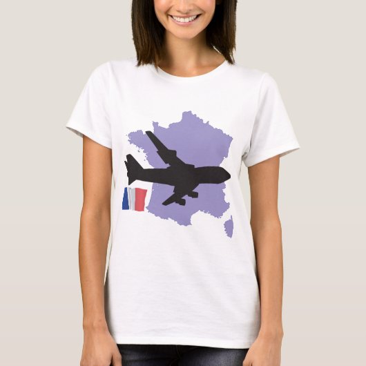 Vliegen naar Frankrijk T-shirt (Voorkant)