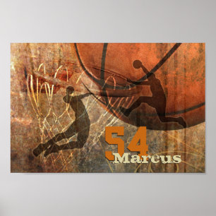 vliegen naar het mannen basketbalhoepje poster