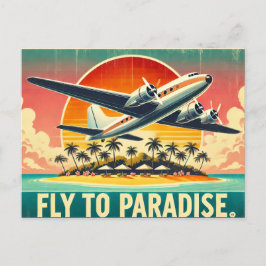 Vliegen naar het paradijs briefkaart