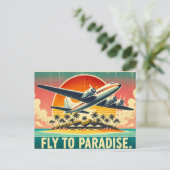 Vliegen naar het paradijs briefkaart (Staand voorkant)