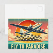 Vliegen naar het paradijs briefkaart (Voorkant / Achterkant)