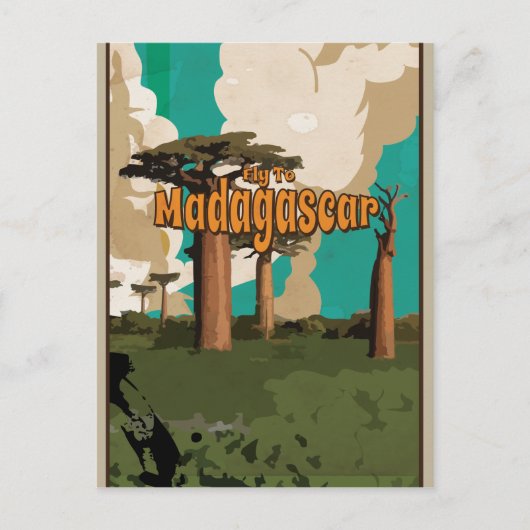 Vliegen naar het  Poster van Madagaskar Briefkaart (Voorkant)