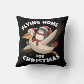Vliegen naar huis voor Kerstmis Kussen (Achterkant)