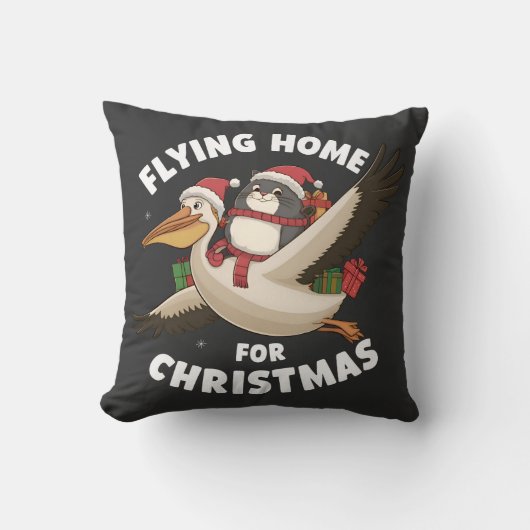 Vliegen naar huis voor Kerstmis Kussen (Voorkant)