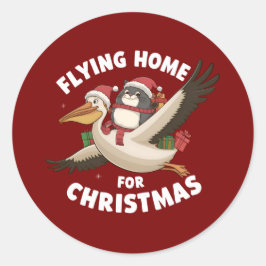 Vliegen naar huis voor Kerstmis Ronde Sticker