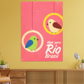 Vliegen naar Rio, Brazilië reisposter. Canvas Afdruk (Insitu (Woonkamer))