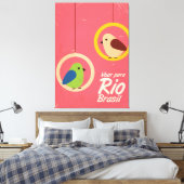 Vliegen naar Rio, Brazilië reisposter. Canvas Afdruk (Insitu (Slaapkamer))