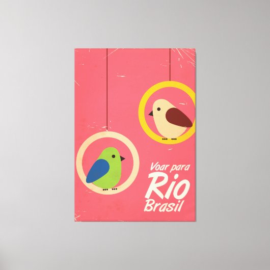 Vliegen naar Rio, Brazilië reisposter. Canvas Afdruk (Voorkant)