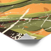 Vliegen naar Servische Cartoon Reisposter Poster (Hoek)