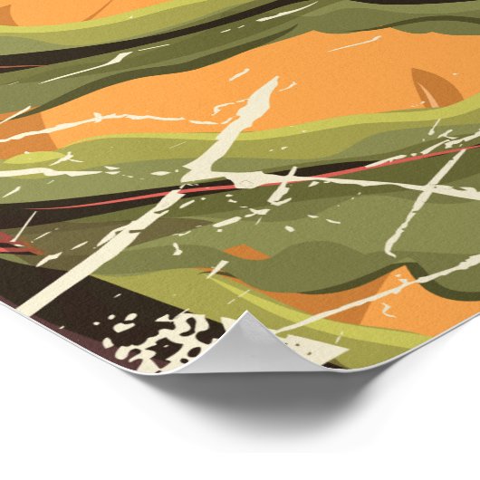 Vliegen naar Servische Cartoon Reisposter Poster (Hoek)