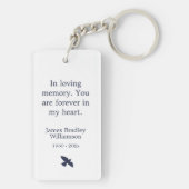 Vliegen naast ons vogelherenherenfuneral Keepslag Sleutelhanger (achterkant)