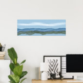 "Vliegen Noord" bergen met vogels en meer Poster (Thuiskantoor)